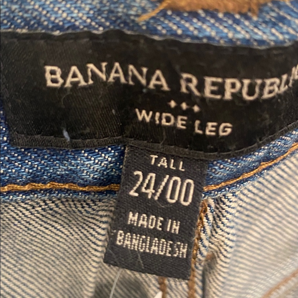 NWT Banana Republic Wide Leg Jeans High Rise Relaxed Fit Medium Wash 00/24 Tall - Picture 8 of 9